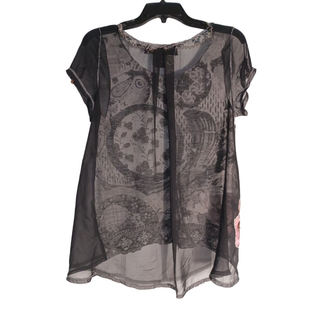 Desigual Sheer Back Blouse Size Medium - Picture 2 of 3